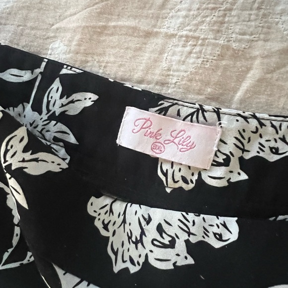 Pink Lily Black and White Floral Two-Piece Set - Picture 7 of 7